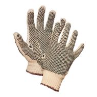 PVC Dotted String Knit Work Gloves - Large White/Black
