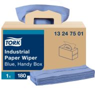 Tork® W7 Industrial Handy-Box Paper Wiper - Blue 4-Ply 180 Sheets