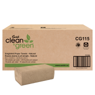 Swish Clean & Green® Singlefold Paper Towels - Natural 1-Ply 16x250 Sheets