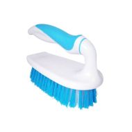 Iron-Style Plastic Scrub Brush - Blue/White 6"