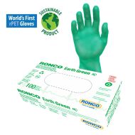 Ronco Earth™ Vinyl Examination Gloves - Green 3mil 100/BX