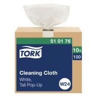 Tork® W24 Pop-Up Box Cleaning Cloth - White 1-Ply 100/BX