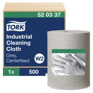 Tork® W2 Industrial Centrefeed Cleaning Cloth - Grey 1-Ply 500 Sheets
