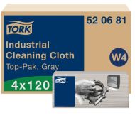 Tork® W4 Industrial Cleaning Cloths - Grey 4x120 Sheets