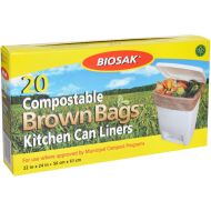 Biosak Compostable Kitchen Can Liners - Brown 22"x24" 20/BX