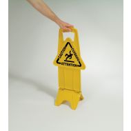 Rubbermaid® Stable Safety "Caution" Sign - Yellow 2-Sided 26"