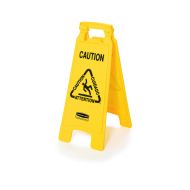 Multilingual "Caution" Floor Sign - Yellow 26"x11"