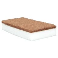 Melamine Eradicator Sponge w/ Scouring Pad - White/Brown 110/CS
