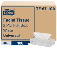 Tork® Universal Flat-Box Facial Tissue - White 2-Ply 30x100 Sheets