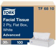 Tork® Advanced Flat-Box Facial Tissue - White 2-ply 30x100 Sheets