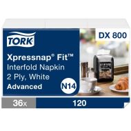 Tork N14 Xpressnap Fit® Dispenser Napkin - White 2-Ply 36x120 Sheets