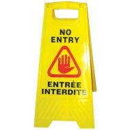 No Entry Safety Sign - Yellow 12"x24"