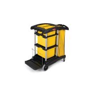 Rubbermaid® High Capacity Janitor Cart w/ Bins - Black