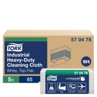 Tork® W4 Industrial Heavy-Duty Cleaning Cloth - White 5x65 Sheets