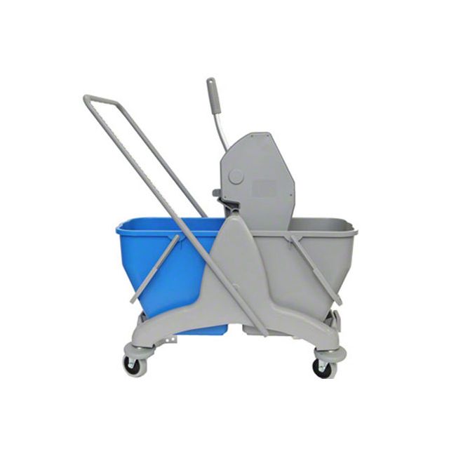 NuFiber Down-Press Double Mop Bucket - Grey/Blue