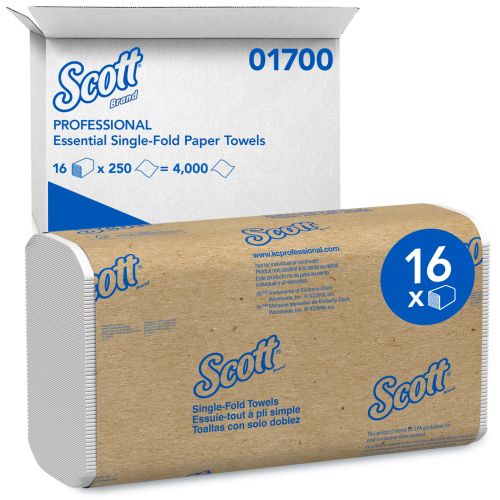Scott® Essential Single-Fold Towels - White 16x250 Sheets