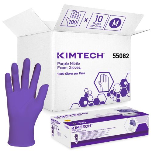 KC Kimtech Nitrile Exam Gloves Purple 6mil 100 BX